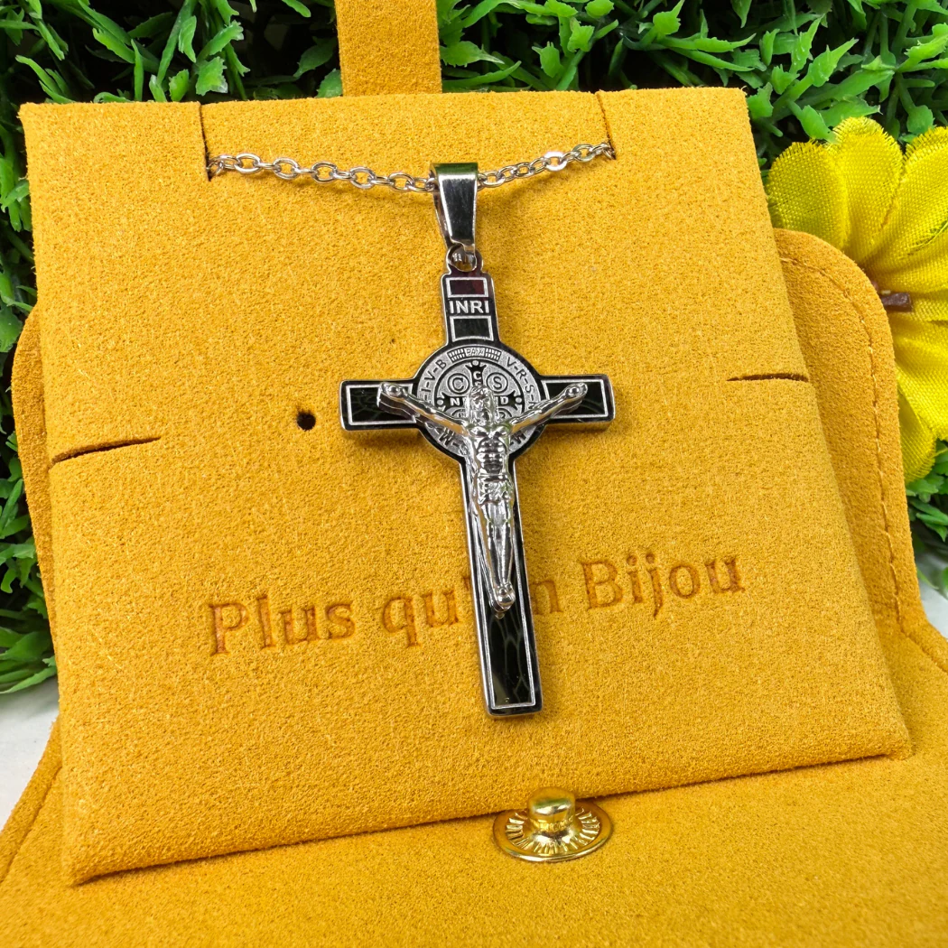 Pendentif Croix de Jésus en acier inoxydable 304 Argenté - Image 2