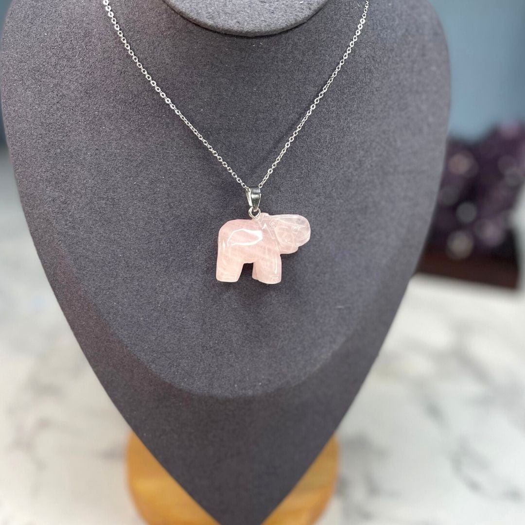 Pendentif éléphant quartz rose - Image 2