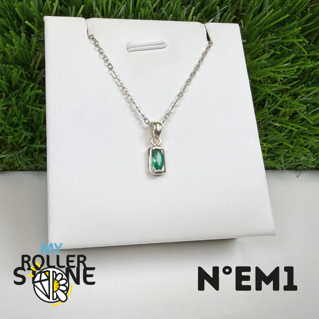 Pendentif Émeraude du Brésil Argent 925 #EM1