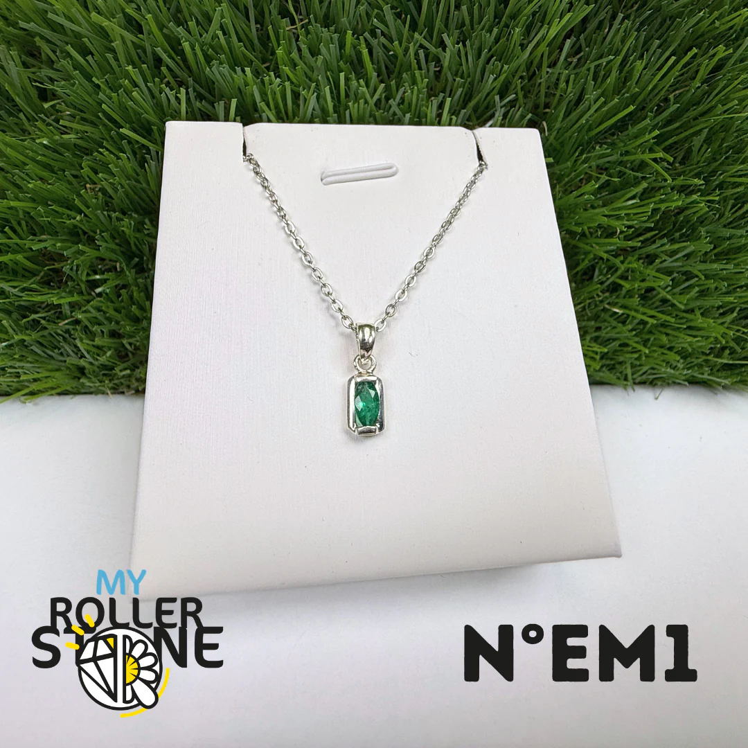 Pendentif Émeraude du Brésil Argent 925 #EM1 - Image 2
