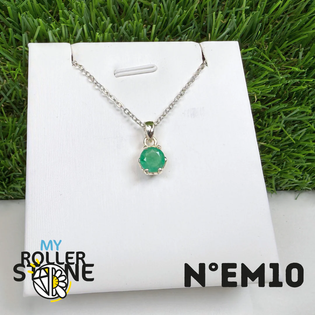 Pendentif Émeraude du Brésil Argent 925 #EM10 - Image 2