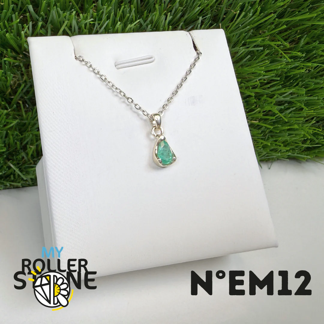 Pendentif Émeraude du Brésil Argent 925 #EM12