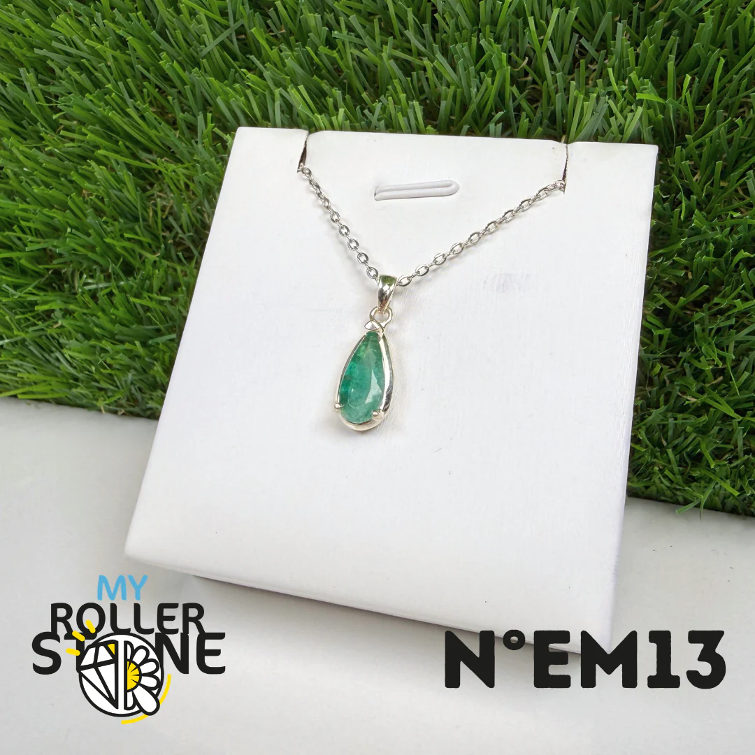 Pendentif Émeraude du Brésil Argent 925 #EM13