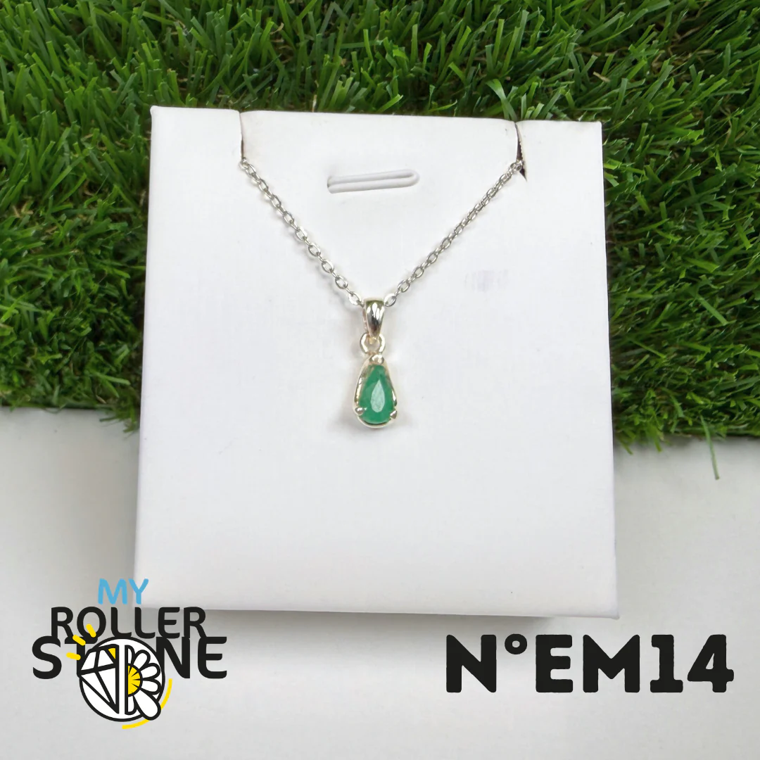 Pendentif Émeraude du Brésil Argent 925 #EM14 - Image 2
