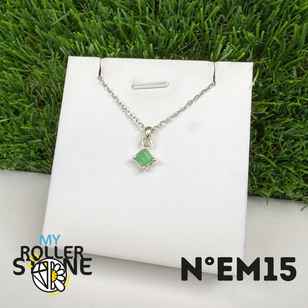 Pendentif Émeraude du Brésil Argent 925 #EM15