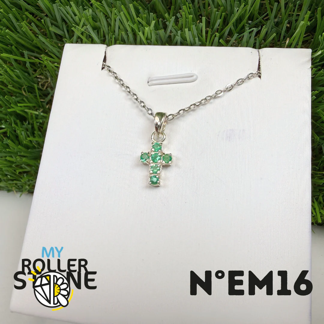 Pendentif Émeraude du Brésil Argent 925 #EM16 - Image 2