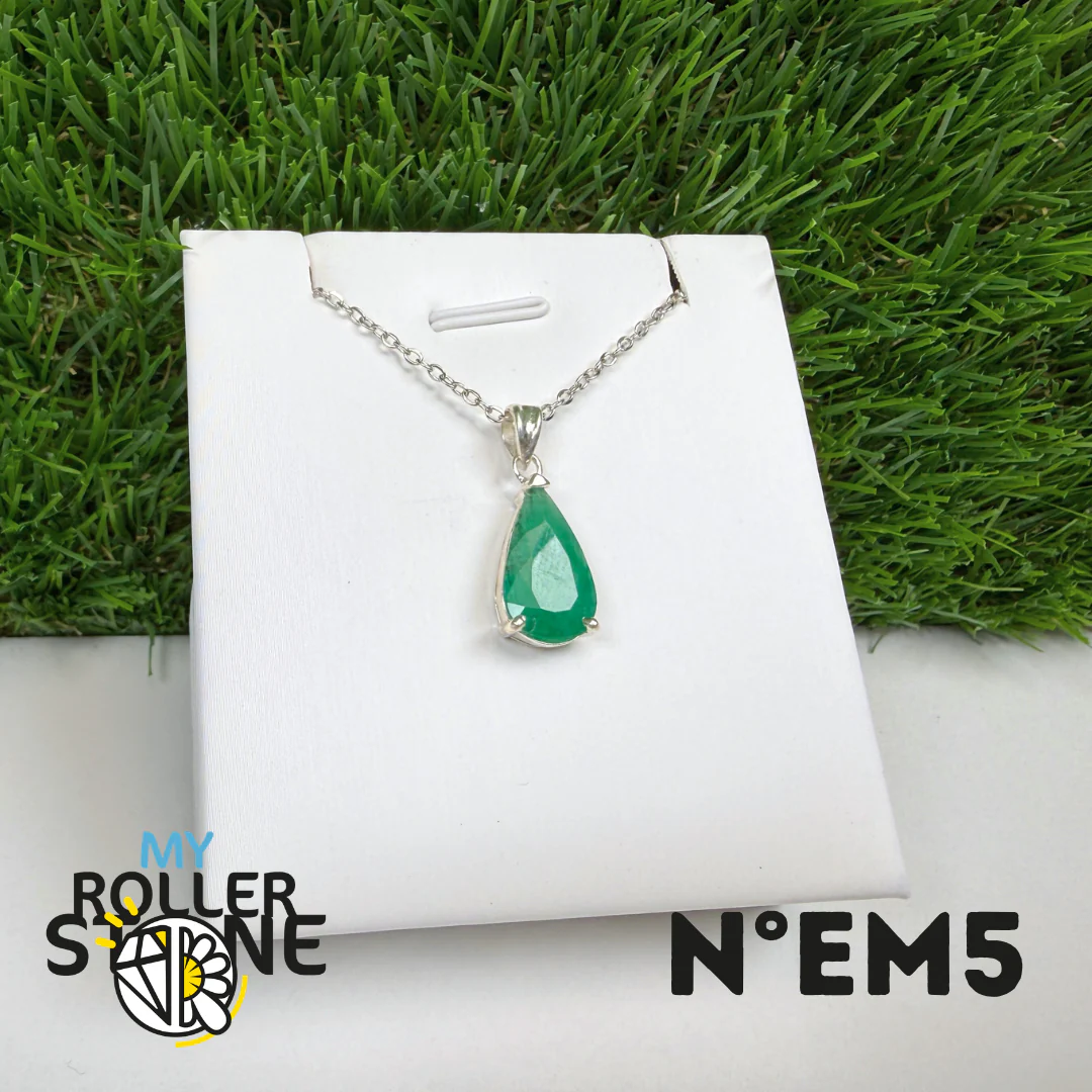 Pendentif Émeraude du Brésil Argent 925 #EM5