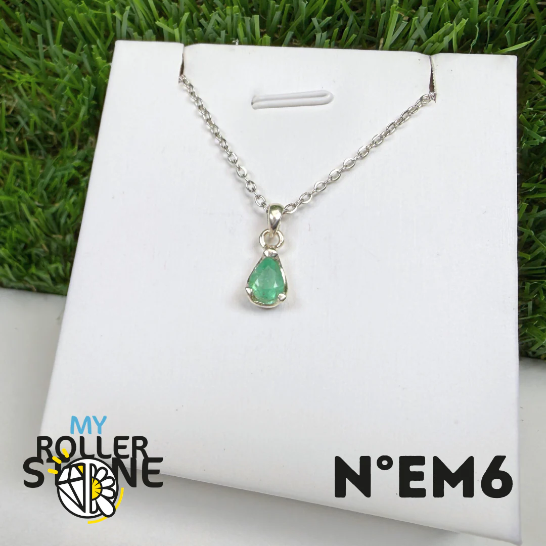 Pendentif Émeraude du Brésil Argent 925 #EM6 - Image 2