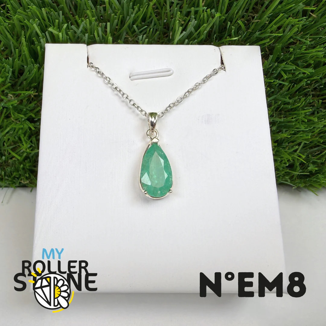 Pendentif Émeraude du Brésil Argent 925 #EM8 - Image 2