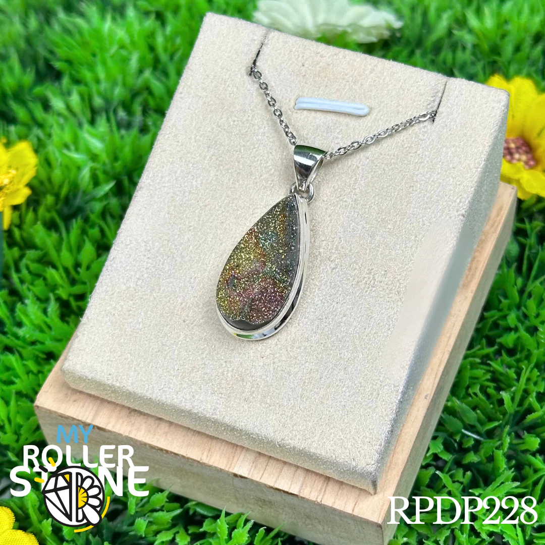 Pendentif Pyrite Arc En Ciel #RPDP228