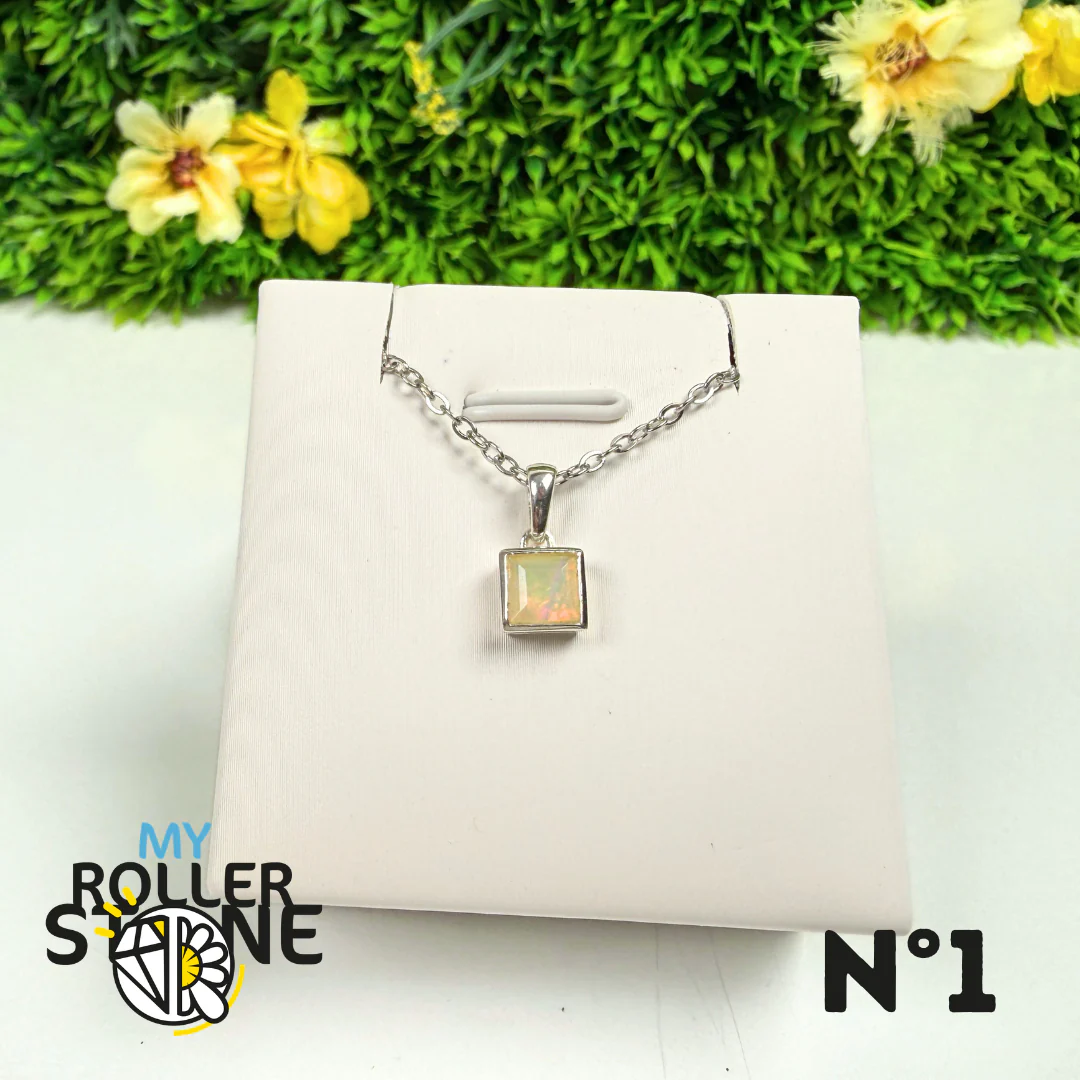Pendentif en Opale Éthiopienne Facettée – CB-P707EO