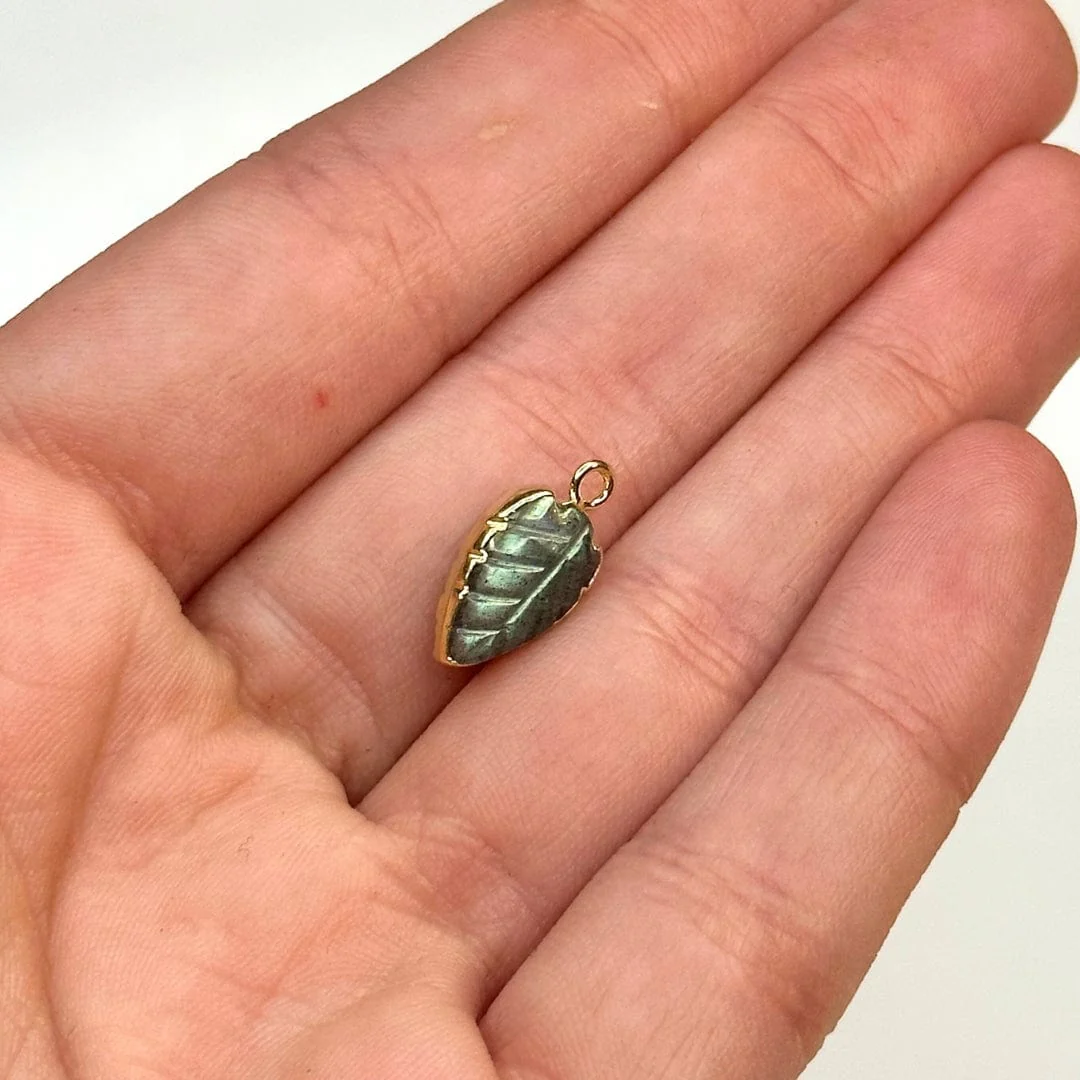 Pendentif Feuille Labradorite - Image 3