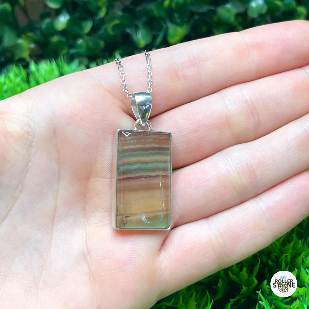 Pendentif Fluorite Arc en Ciel Argent #4 - Image 2