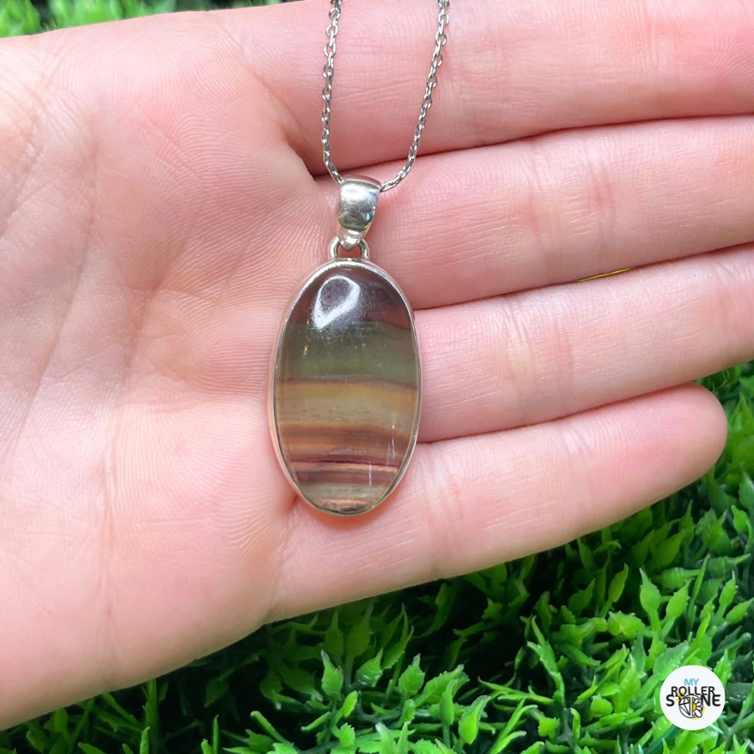 Pendentif Fluorite Arc en Ciel Argent #7 - Image 2