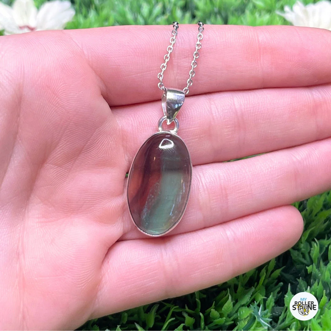 Pendentif Fluorite Arc en Ciel Argent #9 - Image 2