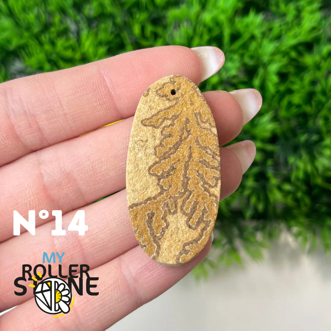 Pendentif Fossile Dendritique 5A Percé - Image 12