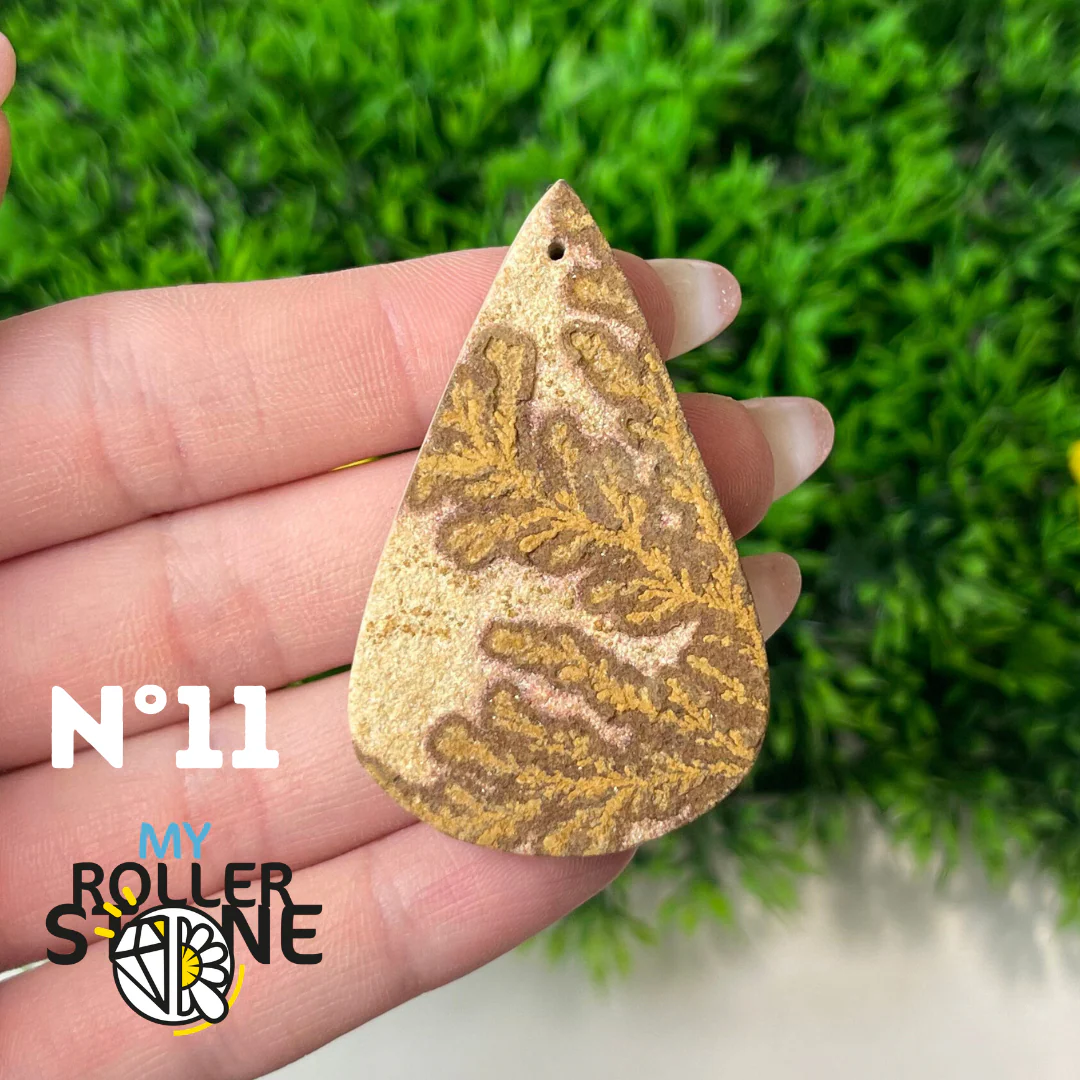 Pendentif Fossile Dendritique 5A Percé - Image 9
