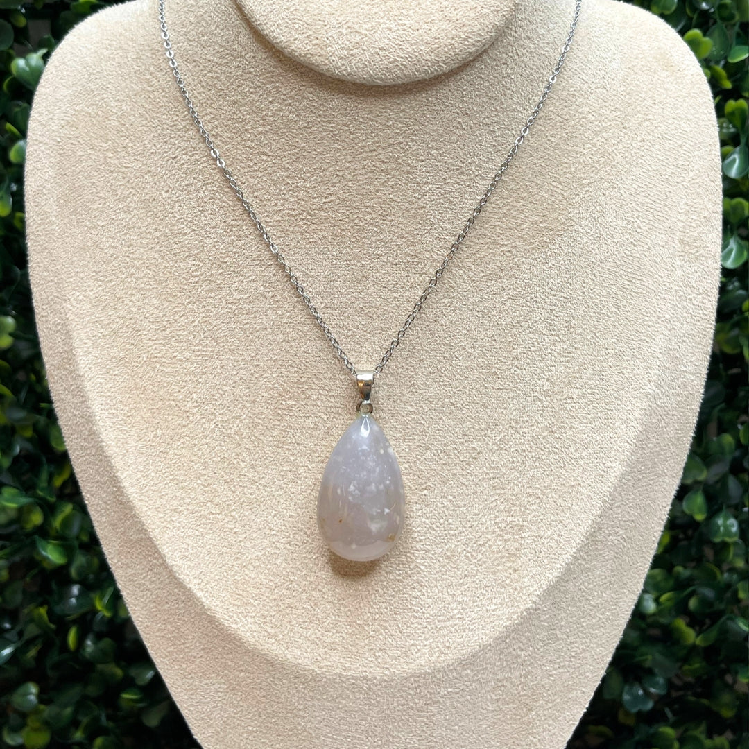 Pendentif goutte Agate bleue - Image 3