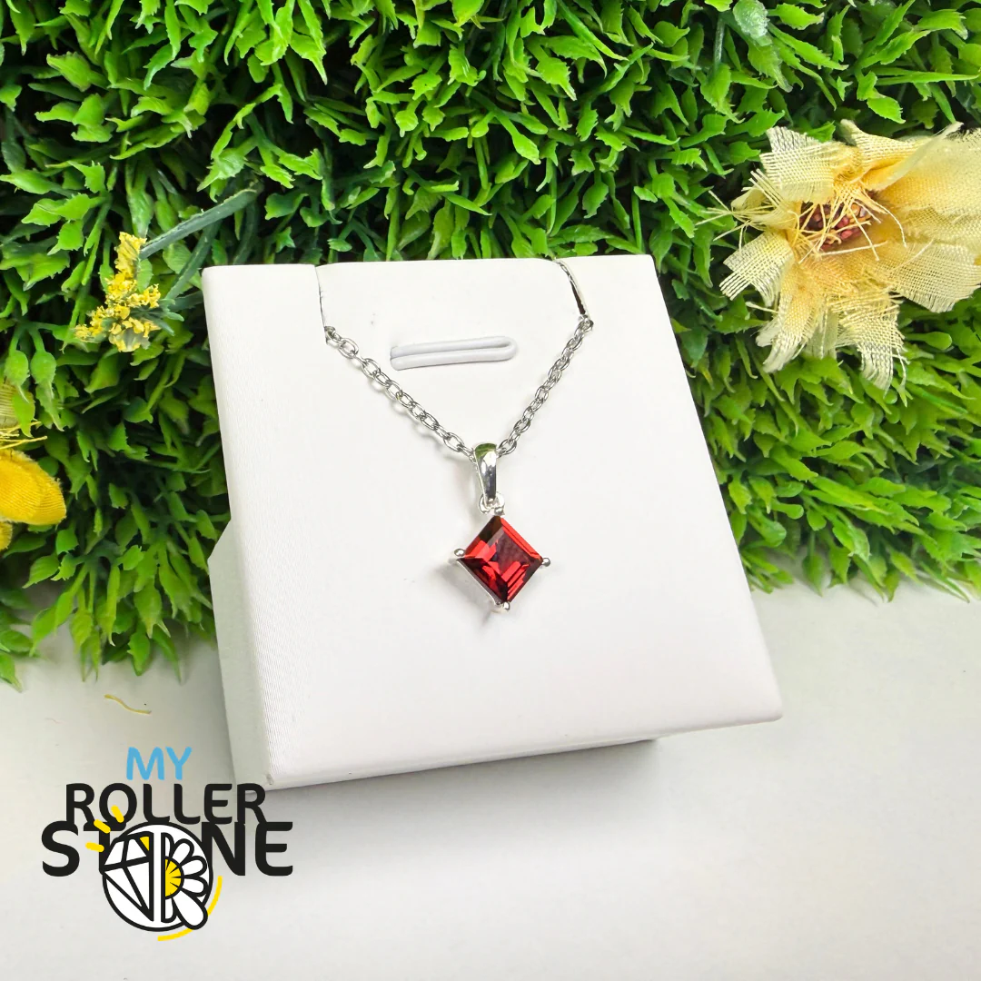 Pendentif Grenat Facettée Argent 925 #PBC210-GRF - Image 2