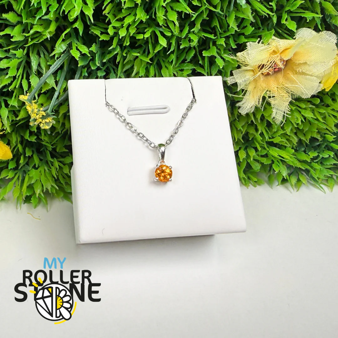 Pendentif Grenat Mandarine Facetté – PBC202-OGF