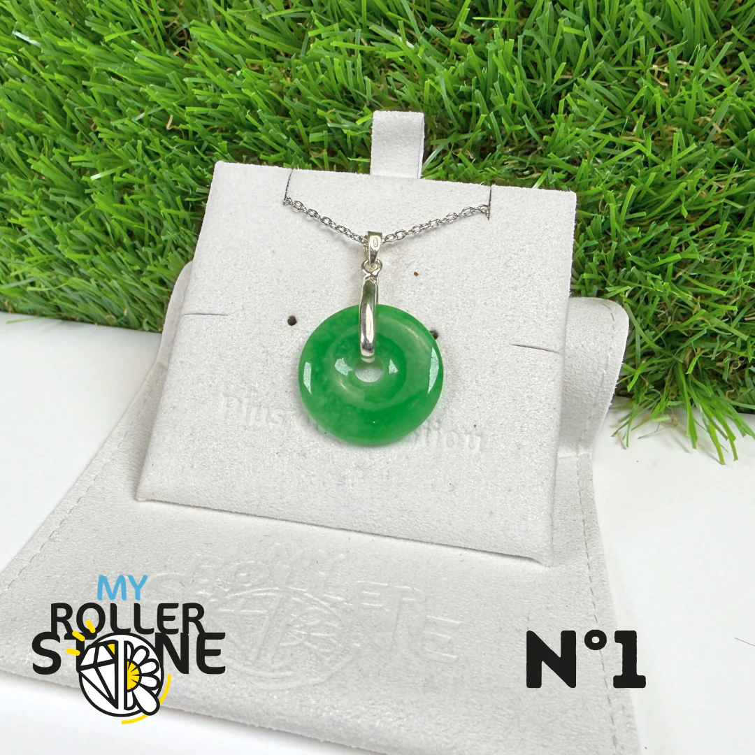Pendentif Jade Nephrite Vietnam Argent 925 #1 - Image 2