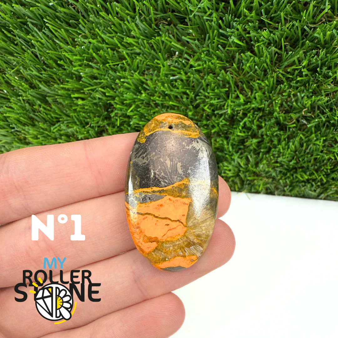 Pendentif Jaspe Bumblebee 5A Percé - Image 3