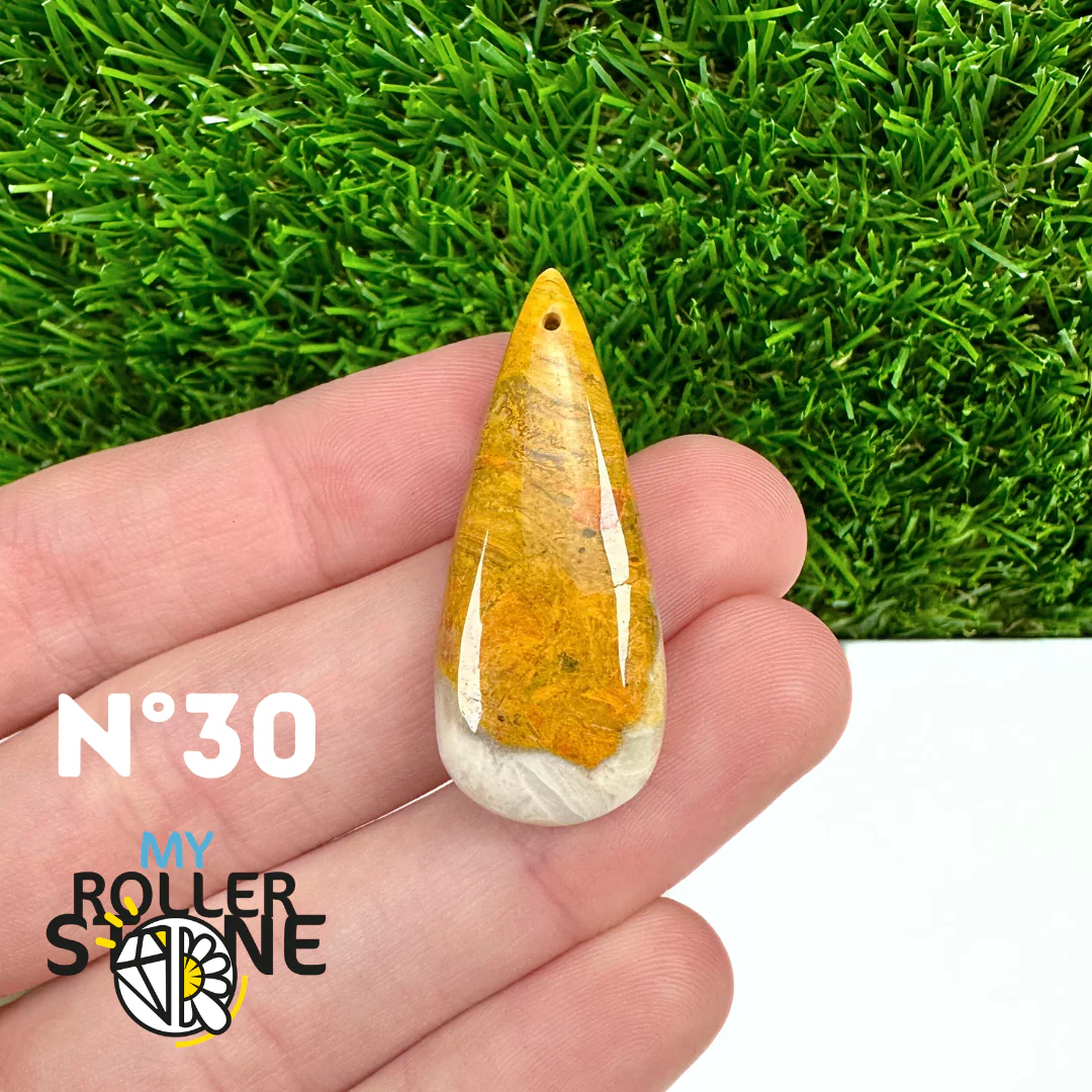 Pendentif Jaspe Bumblebee Néo 5A Percé - Image 32