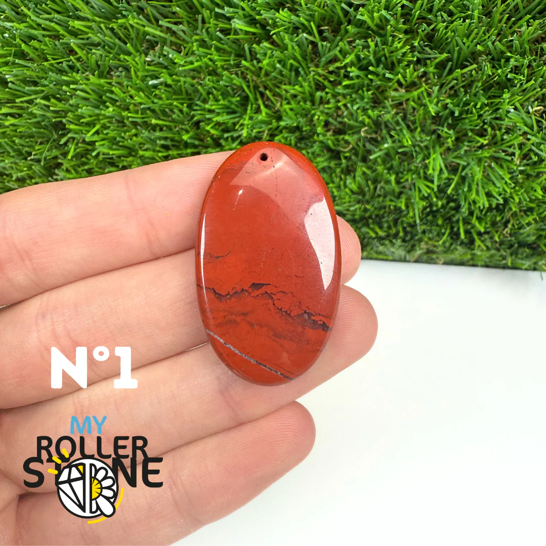Pendentif Jaspe rouge 5A Percé - Image 3