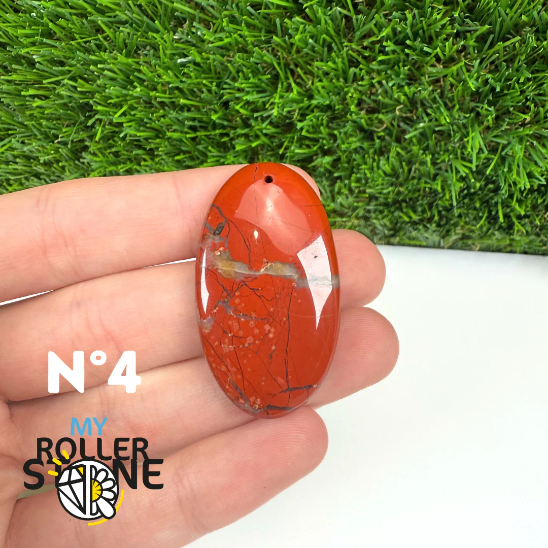 Pendentif Jaspe rouge 5A Percé - Image 6