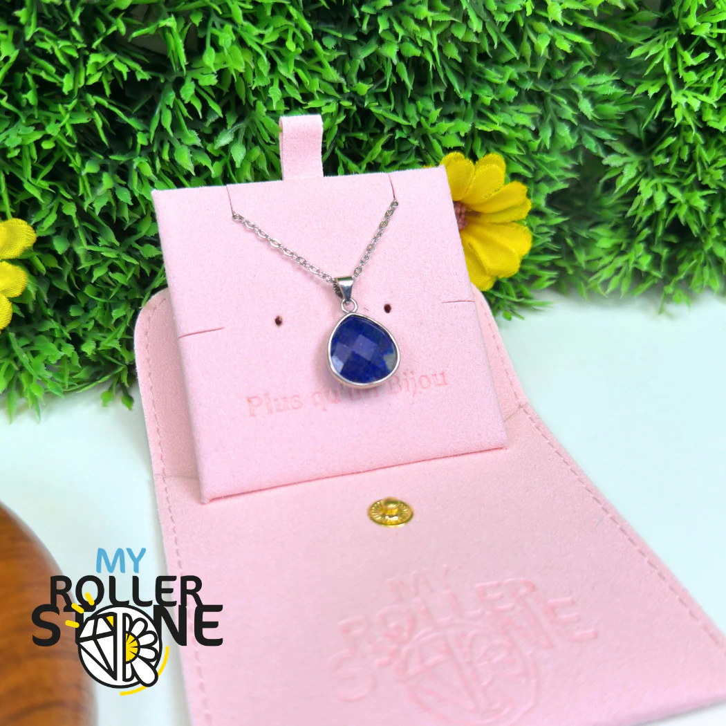 Pendentif Lapis Lazuli Goutte Facettée Argenté - Image 2