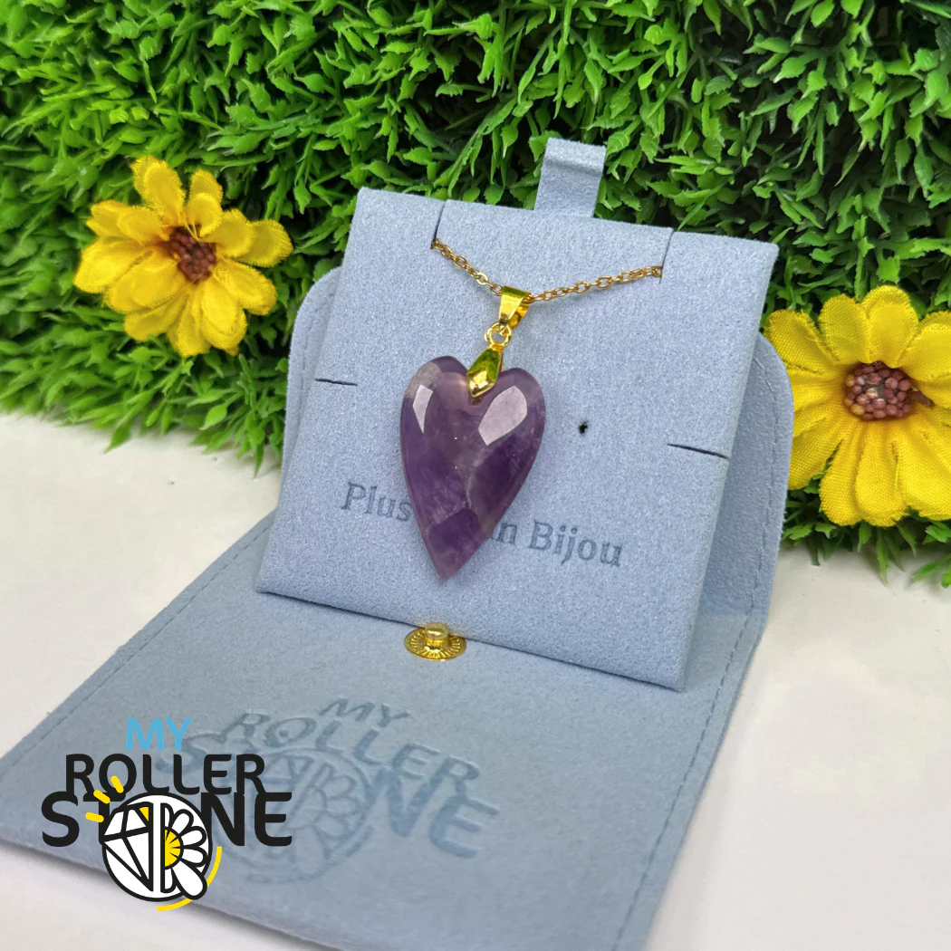 Pendentif long Coeur Améthyste