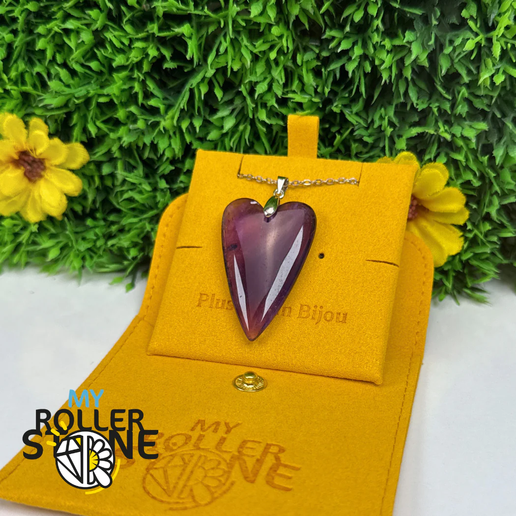 Pendentif long Coeur Améthyste - Image 2