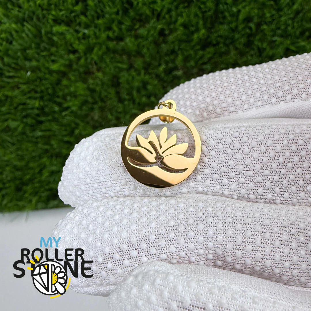Pendentif Lotus Doré acier inoxydable