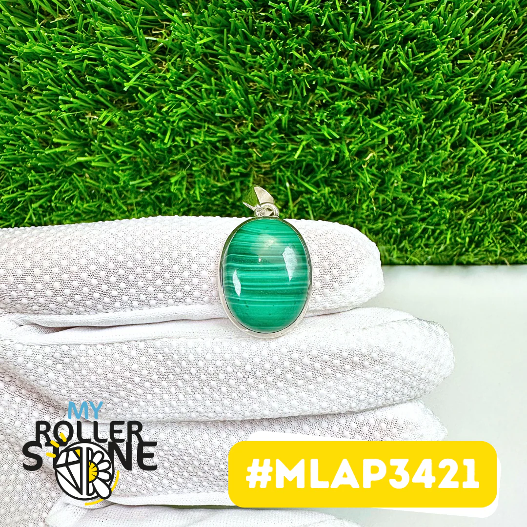 Pendentif Malachite Argent 925 #MLAP3421 - Image 2