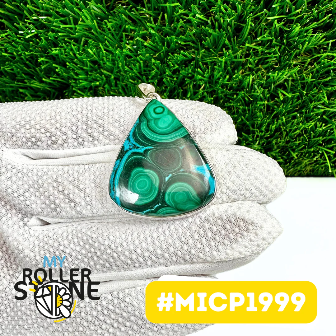 Pendentif Malachite Chrysocolle Argent 925 (MICP1999) - Image 2