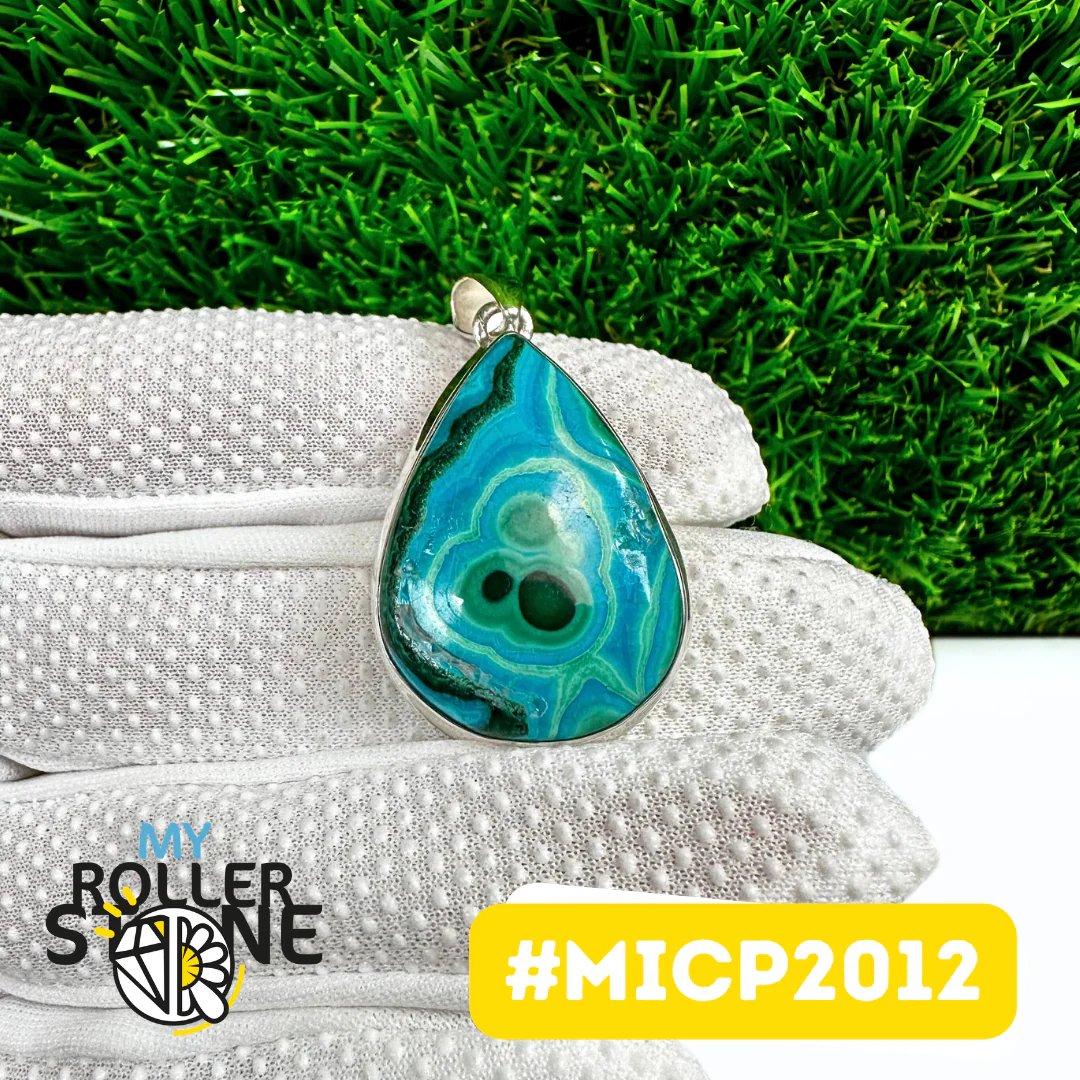 Pendentif Malachite Chrysocolle Argent 925 (MICP2012) - Image 2
