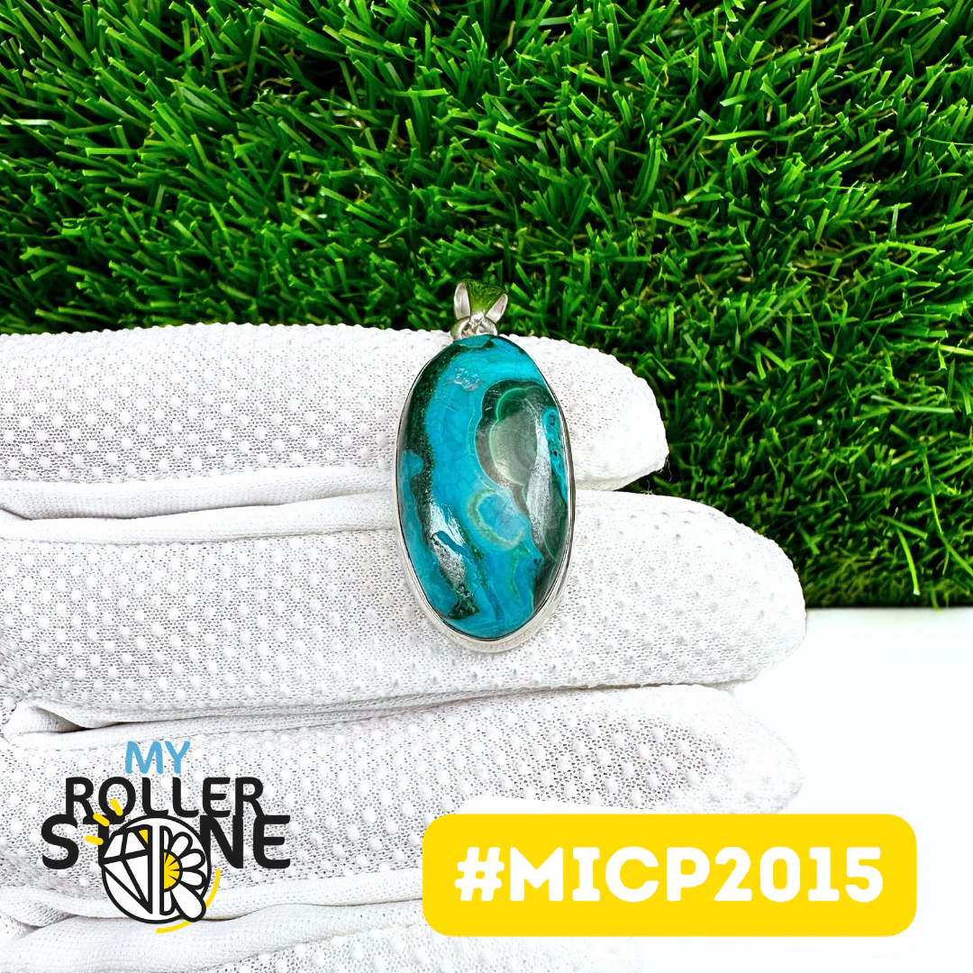 Pendentif Malachite Chrysocolle Argent 925 (MICP2015) - Image 2