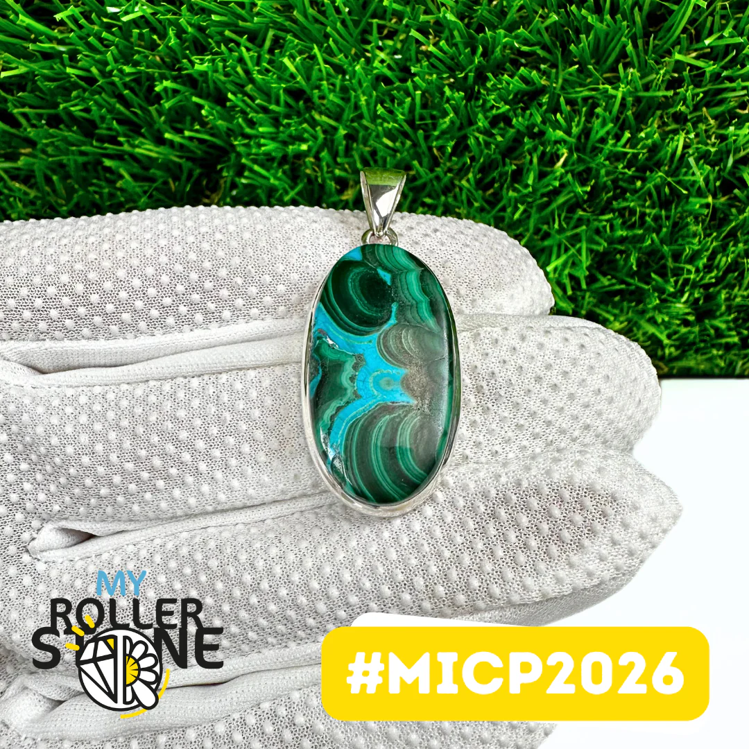 Pendentif Malachite Chrysocolle Argent 925 (MICP2026) - Image 2