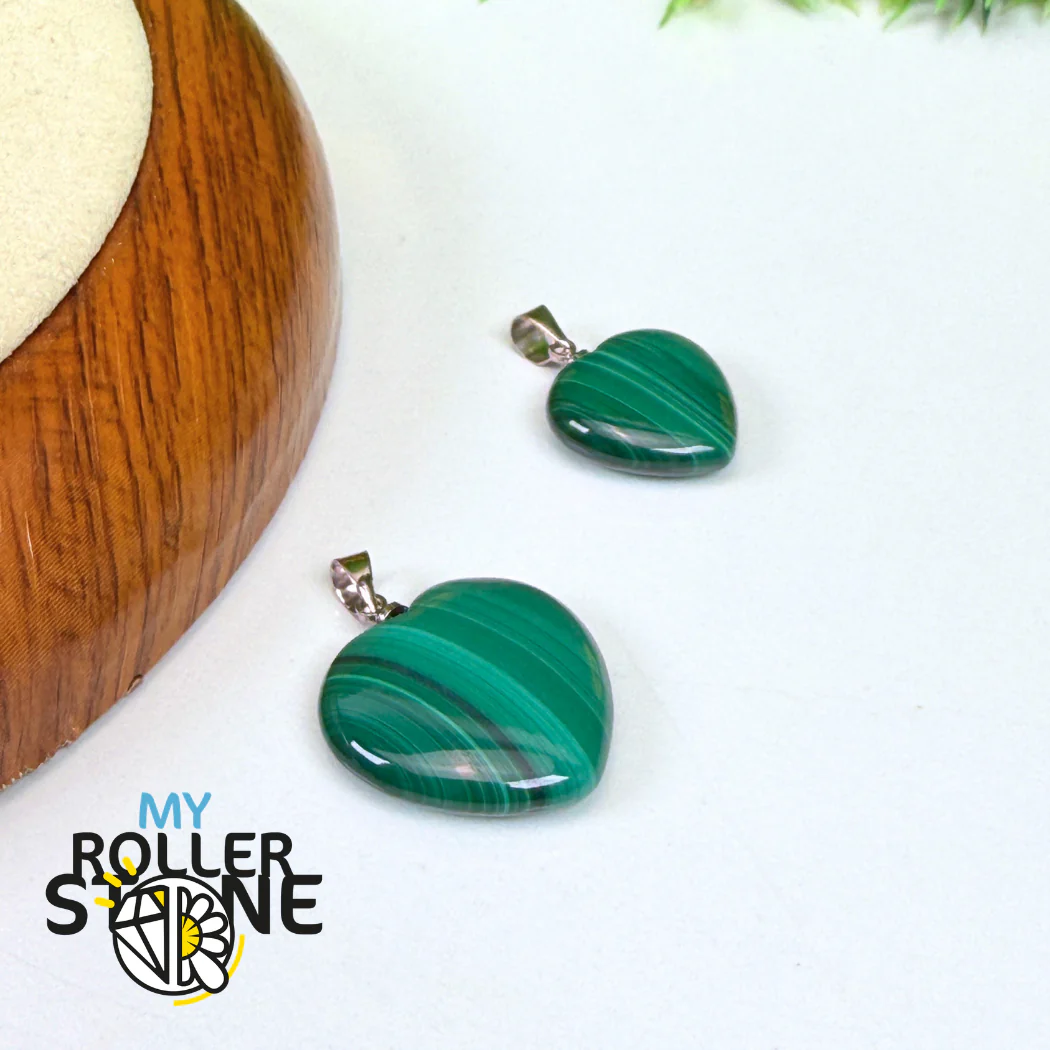 Pendentif Malachite Coeur (2 Tailles)