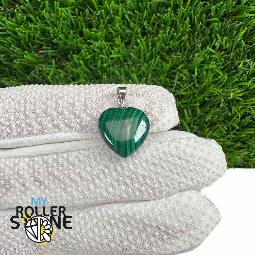 Pendentif Malachite Coeur (2 Tailles) - Image 5