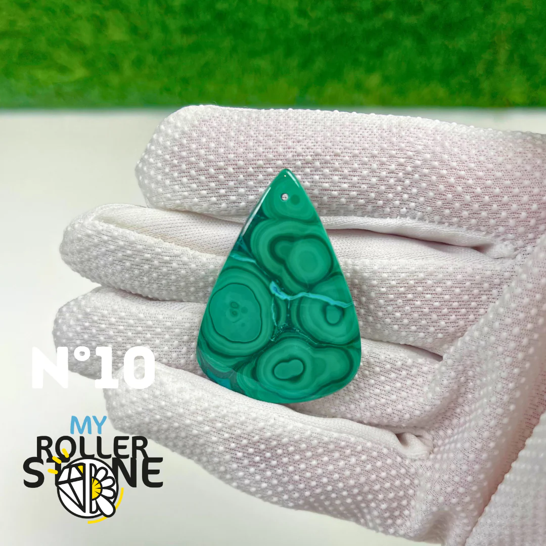 Pendentif Malachite 5A percé - Image 11
