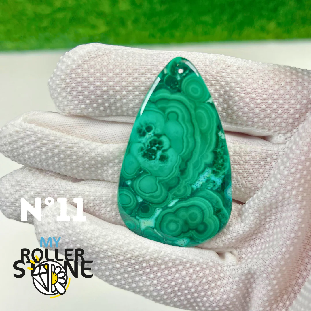 Pendentif Malachite 5A percé - Image 12