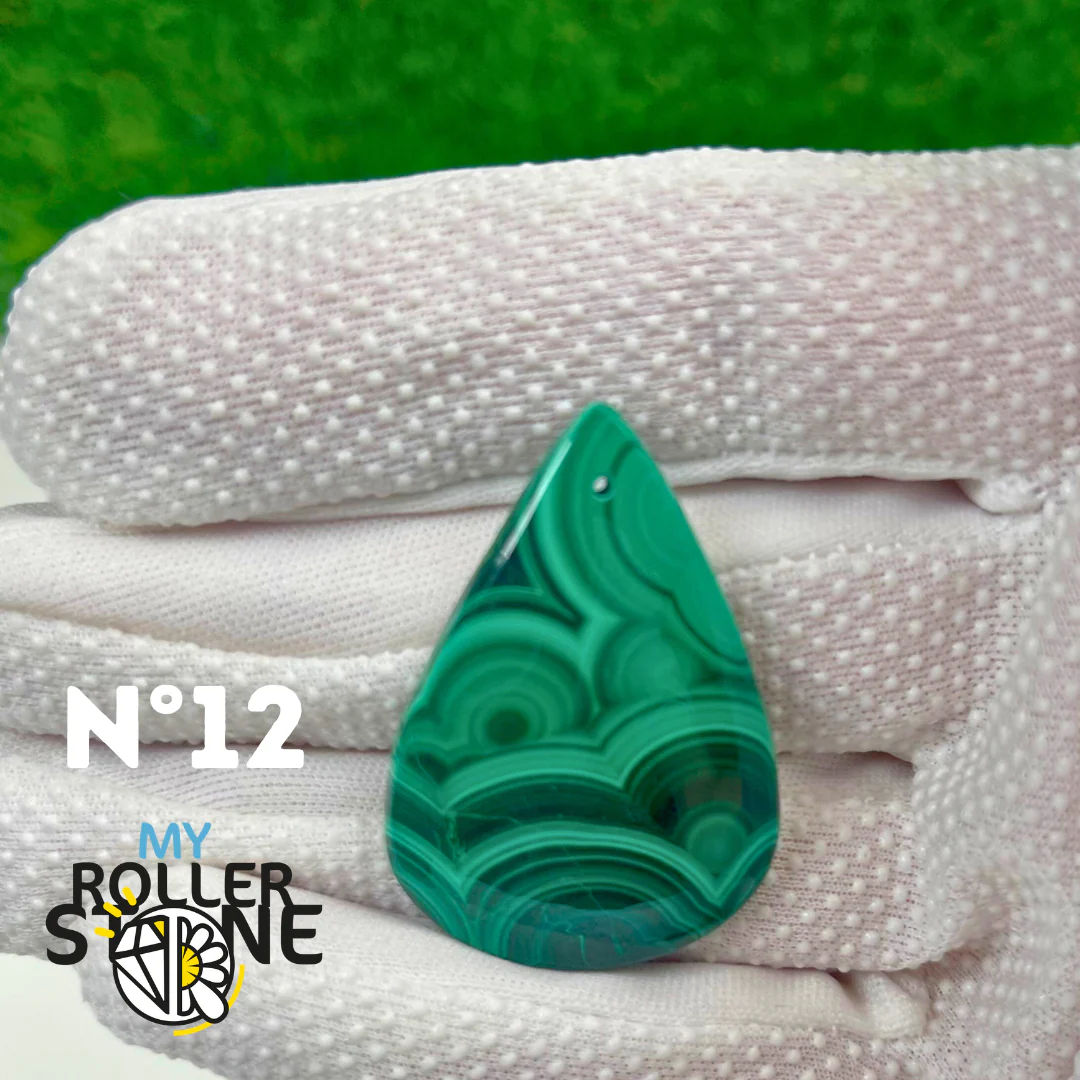 Pendentif Malachite 5A percé - Image 13