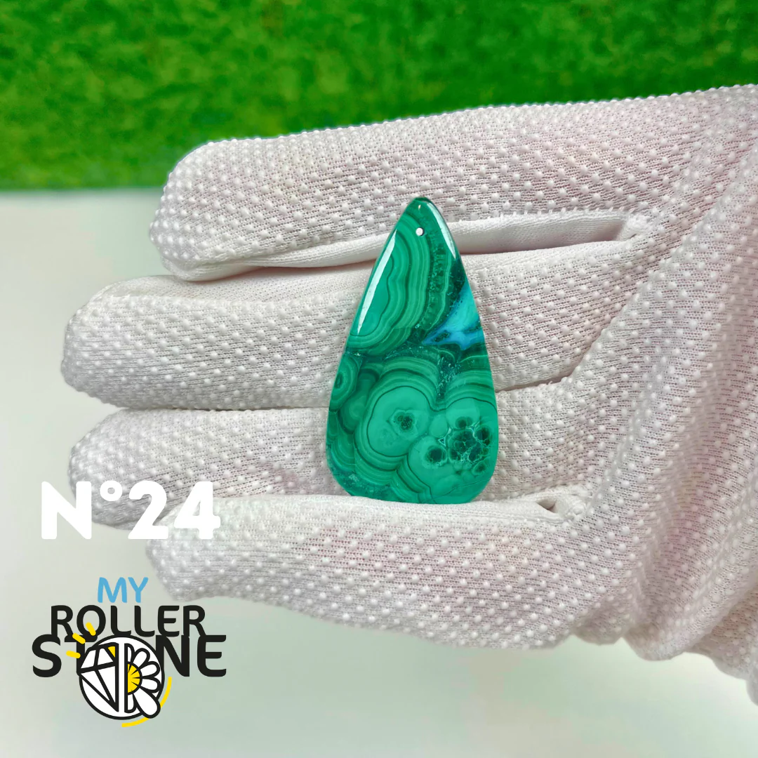 Pendentif Malachite 5A percé - Image 25