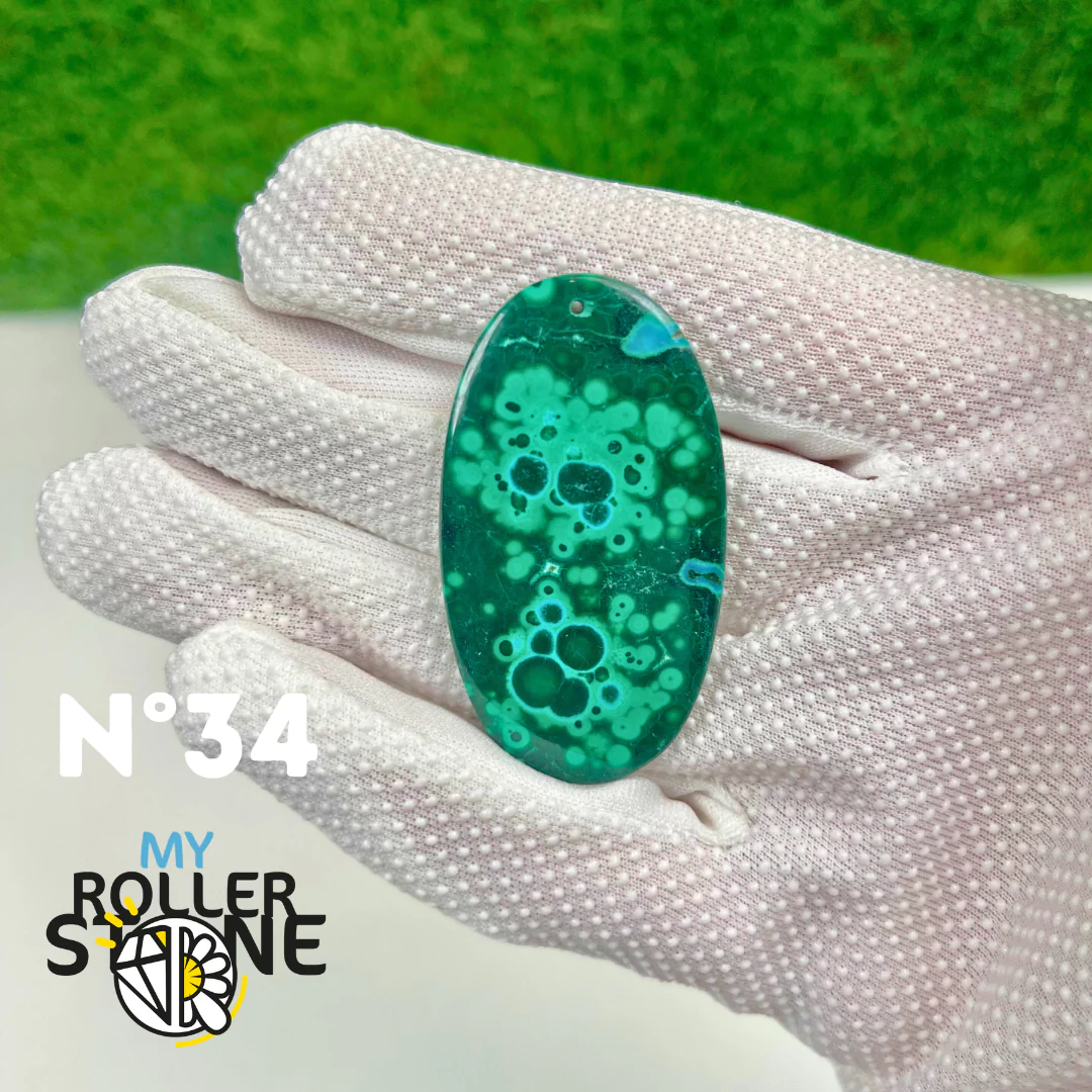 Pendentif Malachite 5A percé - Image 35