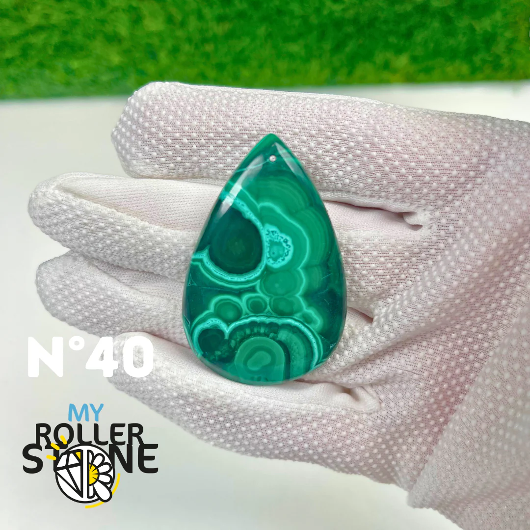 Pendentif Malachite 5A percé - Image 41
