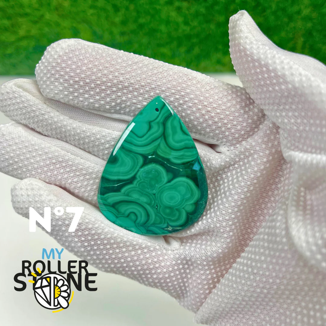 Pendentif Malachite 5A percé - Image 8