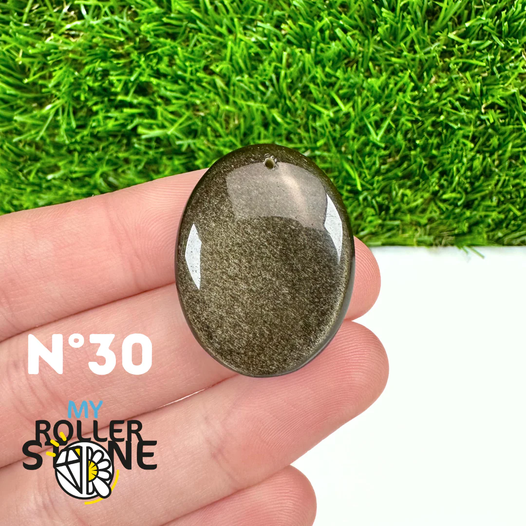 Pendentif Obsidienne dorée 5A percé - Image 32