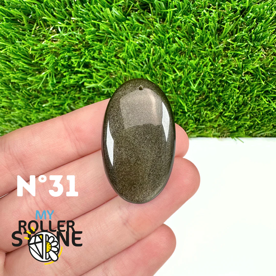 Pendentif Obsidienne dorée 5A percé - Image 33