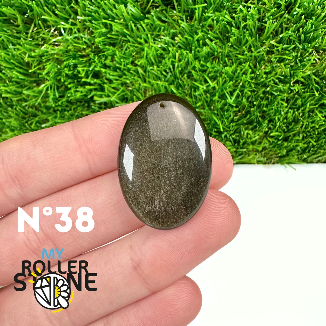 Pendentif Obsidienne dorée 5A percé - Image 40